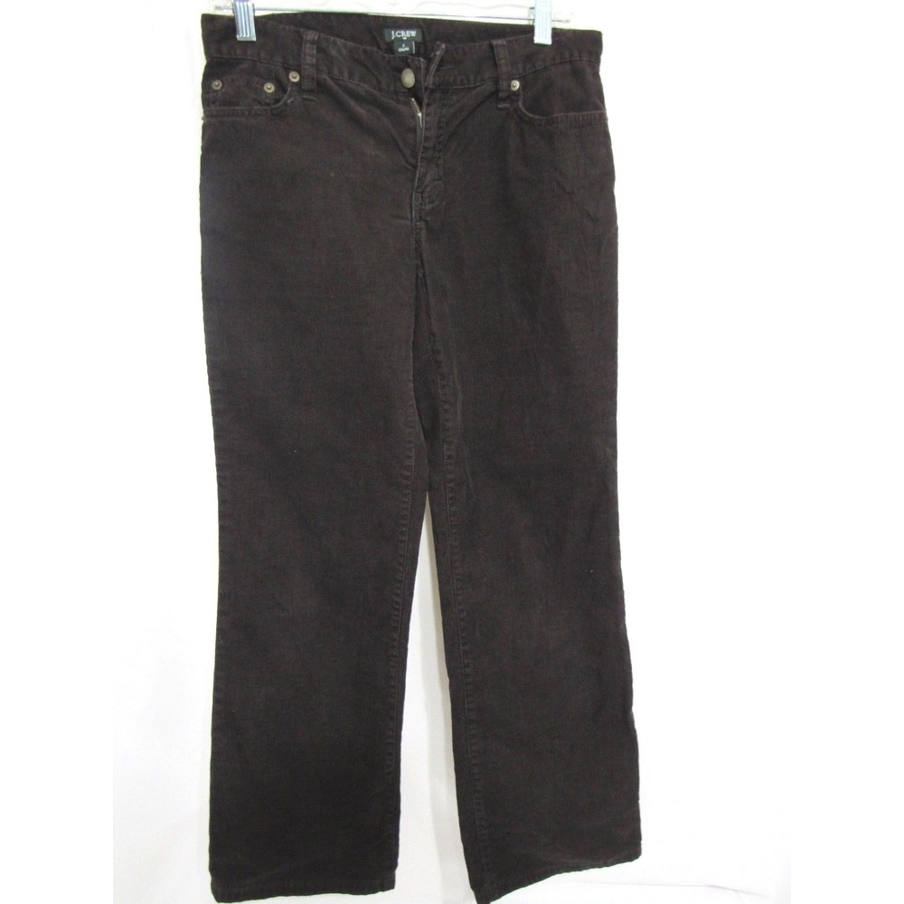 J‎ CREW City Fit Brown Luxe Corduroy Pants Size 2